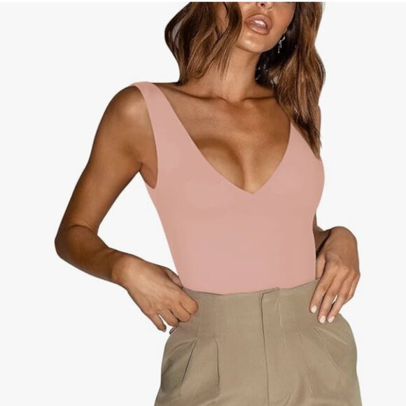ReoRia Tops - NWT -Blush Pink One-Shoulder Bodysuit